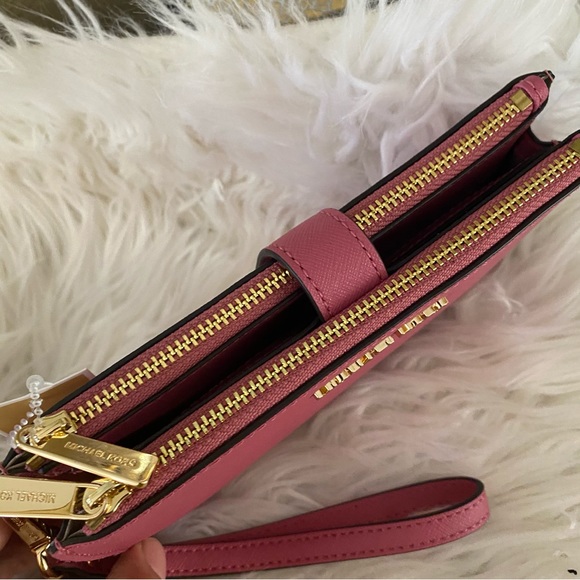 New Michael Kors jet set travel double zipper wallet wristlet - Picture 13 of 13